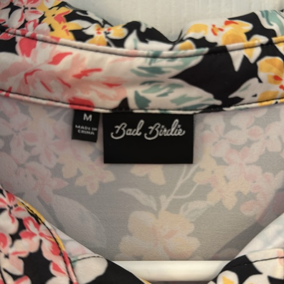 Bad Birdies Men's Medium Golf Polo EUC. Floral print. - Picture 3 of 5